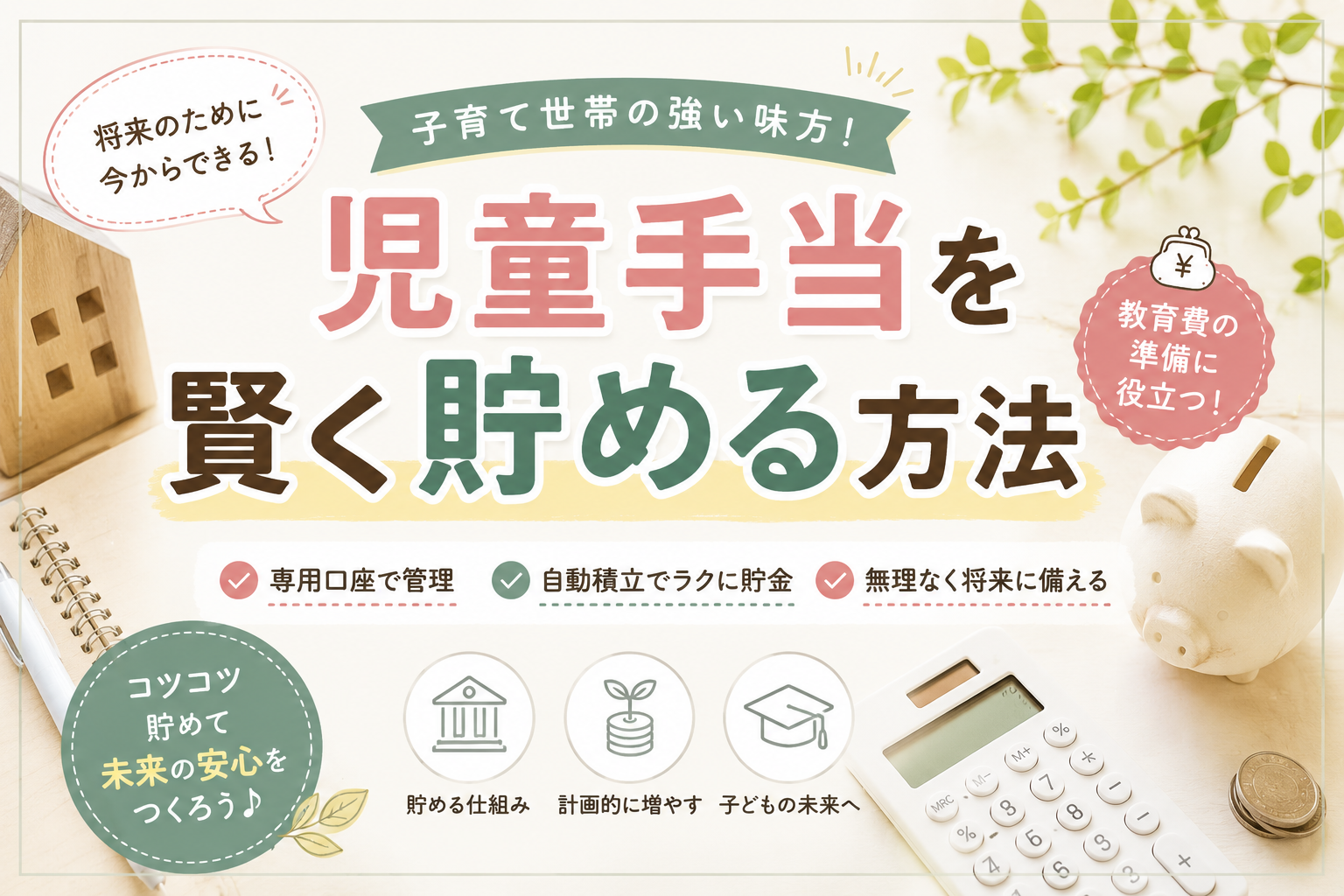 児童手当を賢く貯める方法｜教育費づくりに役立つ管理術とおすすめの活用法