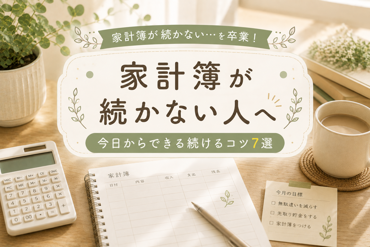 家計簿が続かない人へ｜挫折する7つの原因と今日からできる続けるコツをFP勉強中視点で解説