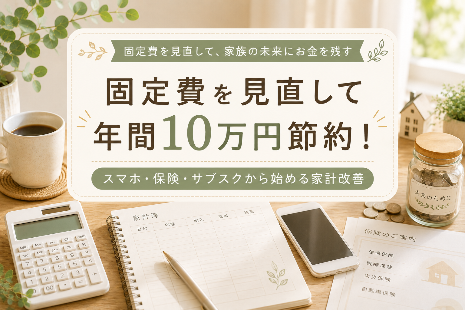 固定費を見直して年間10万円節約する方法｜子育て世帯でも無理なくできる家計改善術