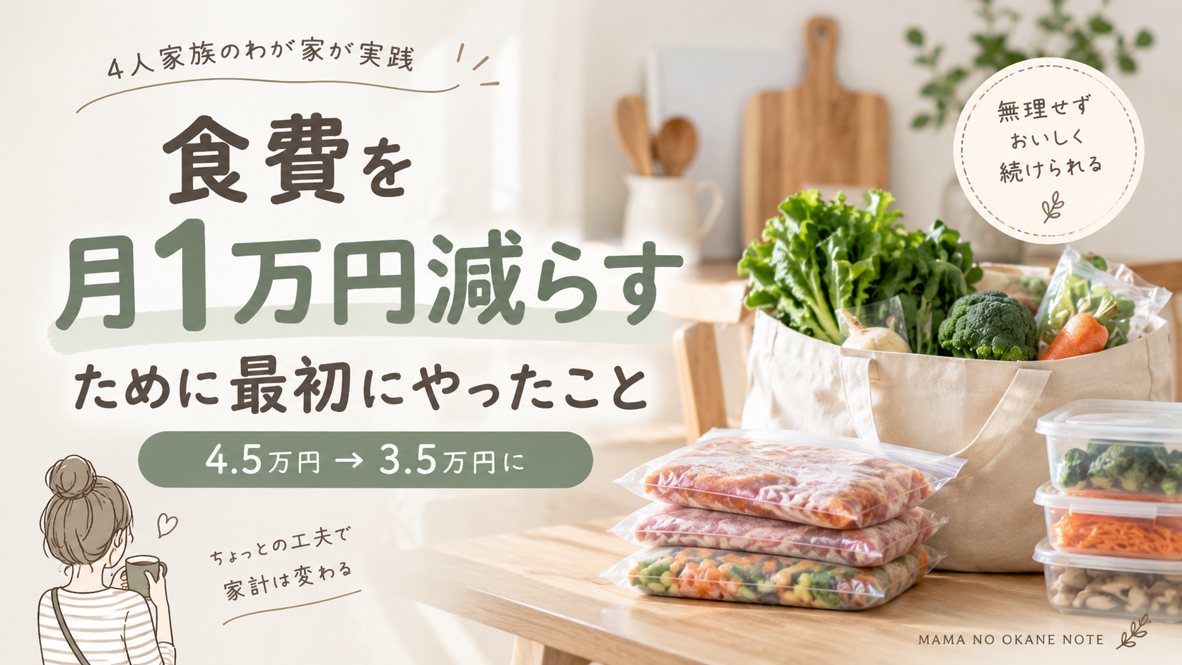 食費を月1万円減らすために最初にやったこと｜4人家族のわが家は4.5万円→3.5万円に