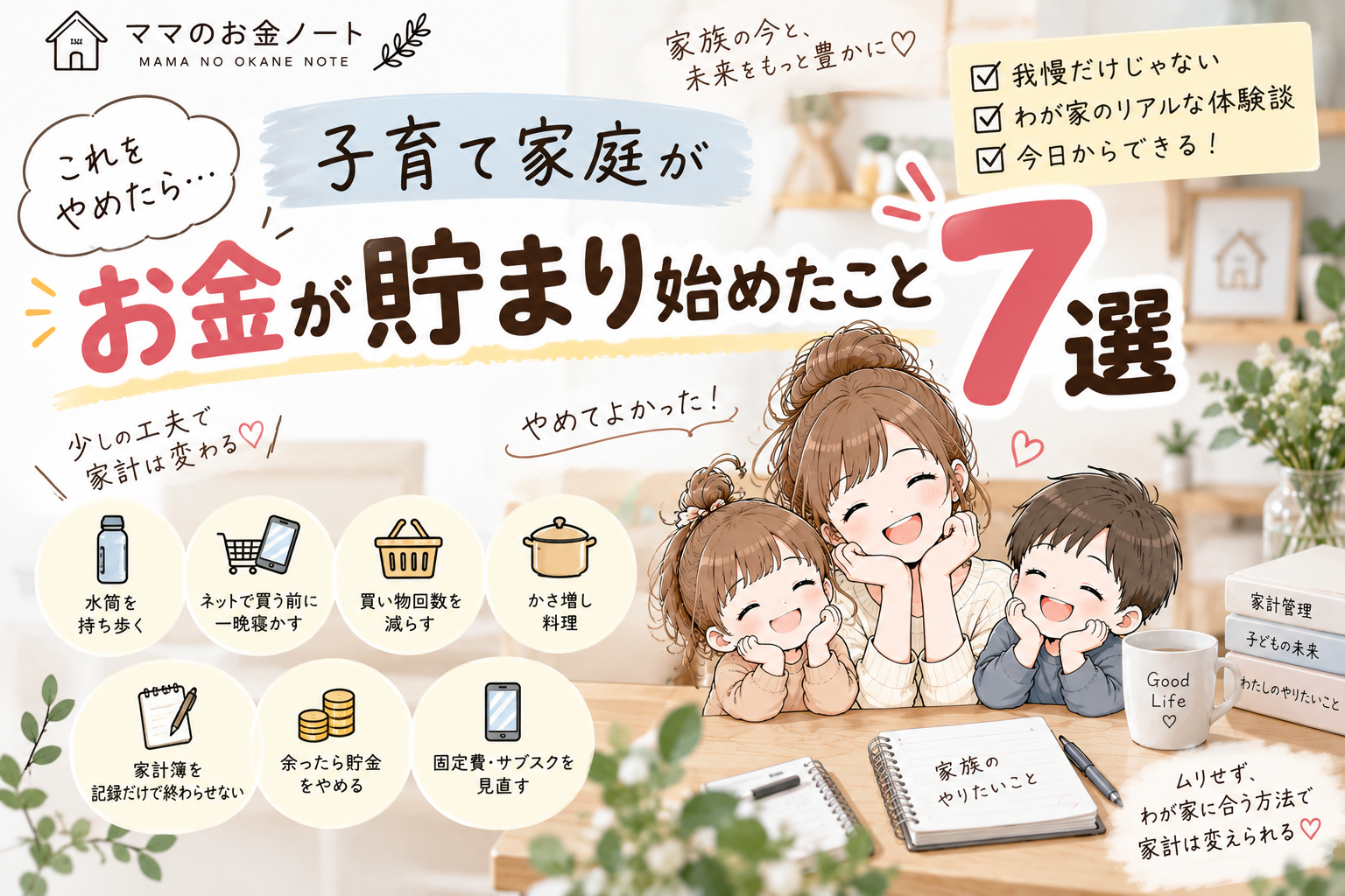 子育て家庭がやめたらお金が貯まり始めたこと7選｜4人家族のわが家の家計改善