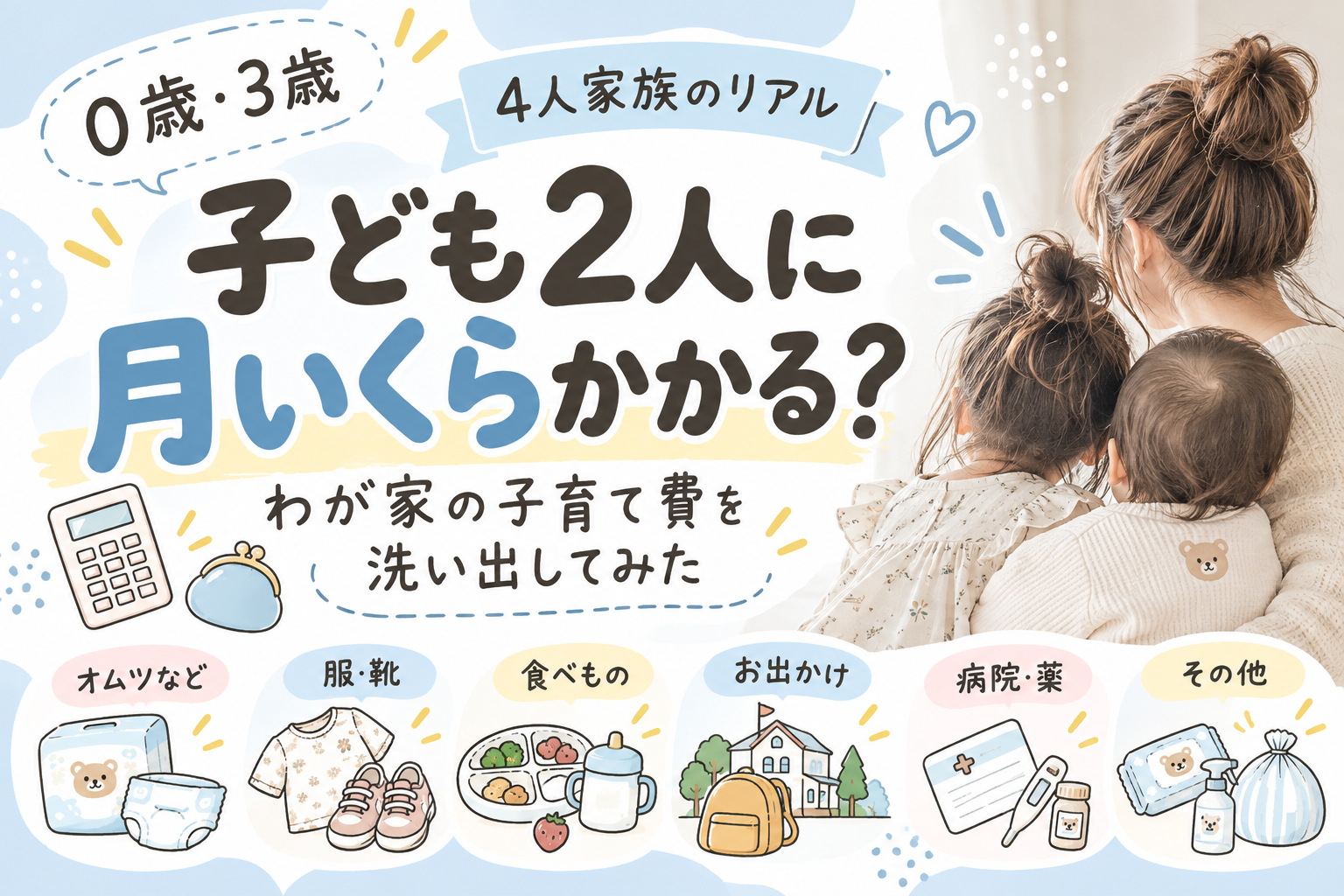 0歳・3歳の子育てに月いくらかかる？4人家族のリアルな子ども費を洗い出してみた