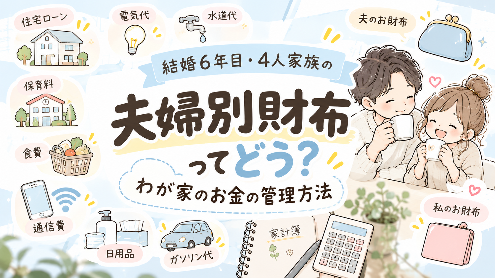 夫婦別財布ってどう？結婚6年目・4人家族のわが家のお金の管理方法